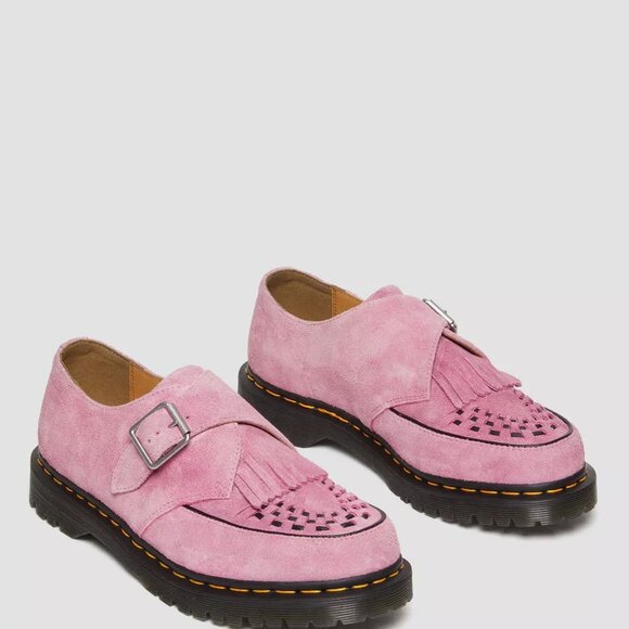 Dr. Martens Ramsey Suede Kiltie Buckle Creeper Loafer Fondant Pink SZ 10 MENS - Picture 13 of 16